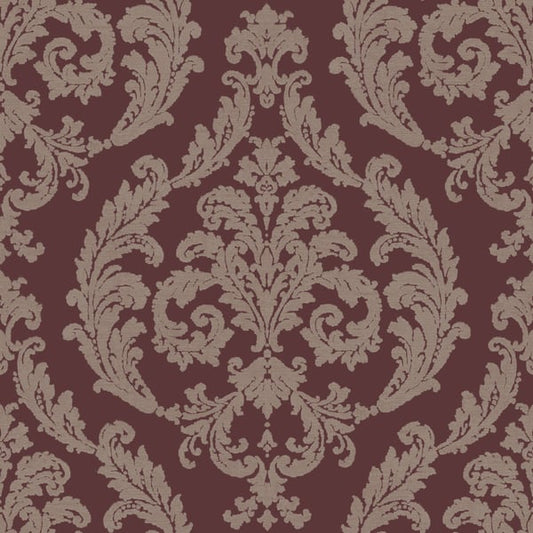 Galerie Wallcoverings Palazzo Silk Damask Galerie Wallcoverings  Red   - G67611
