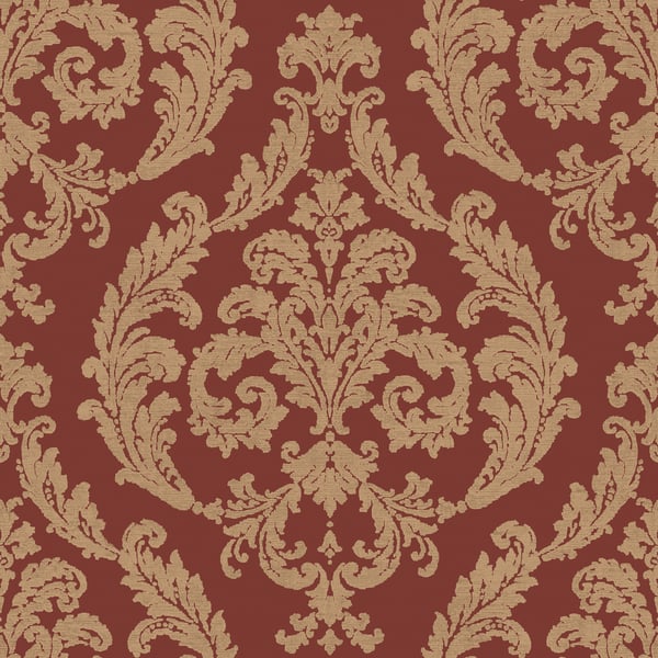 Galerie Wallcoverings Palazzo Silk Damask Galerie Wallcoverings  Red   - G67612