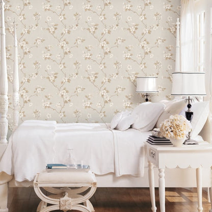 Galerie Wallcoverings Palazzo Dogwood Floral Galerie Wallcoverings  Cream   - G67615