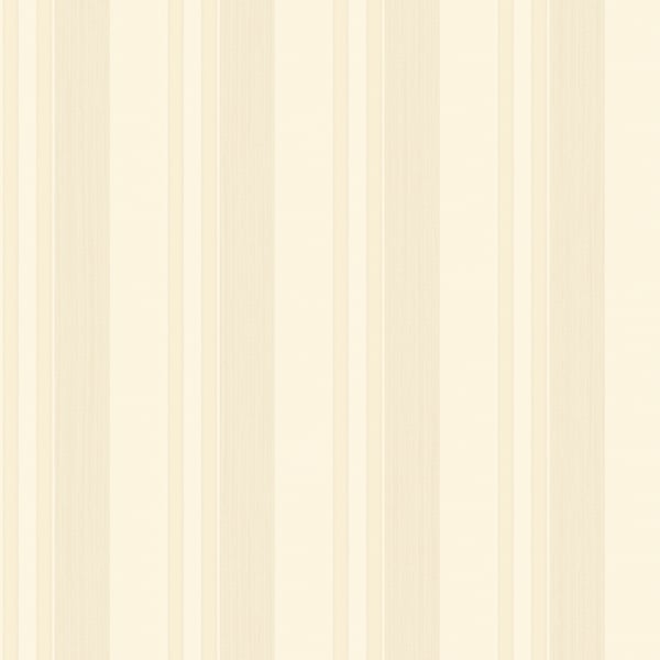 Cream wallpaper with vertical beige stripes and subtle textured lines.