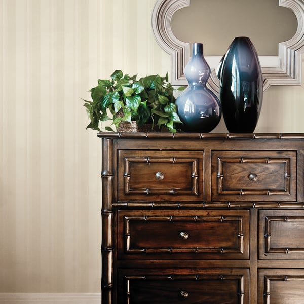 Cream Palazzo Silk Stripe wallpaper design with subtle silk-like stripes.