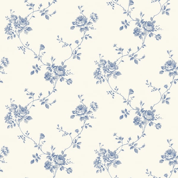 Galerie Wallcoverings Palazzo Floral Rose Galerie Wallcoverings  Blue   - G67630