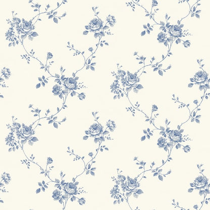 Galerie Wallcoverings Palazzo Floral Rose Galerie Wallcoverings  Blue   - G67630