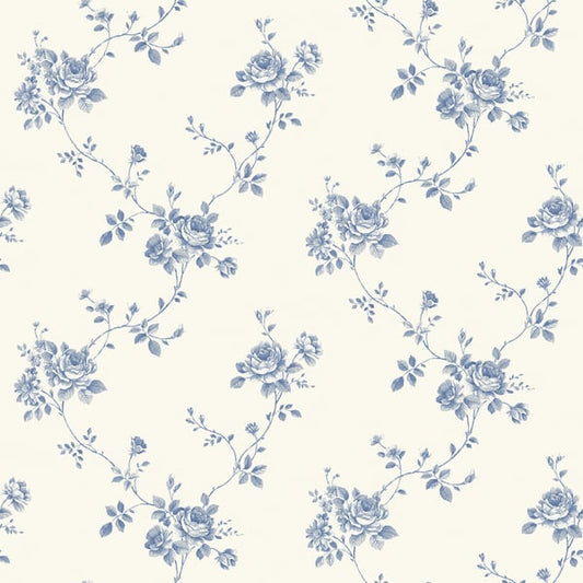 Galerie Wallcoverings Palazzo Floral Rose Galerie Wallcoverings  Blue   - G67630