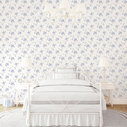 Galerie Wallcoverings Palazzo Floral Rose Galerie Wallcoverings  Blue   - G67630