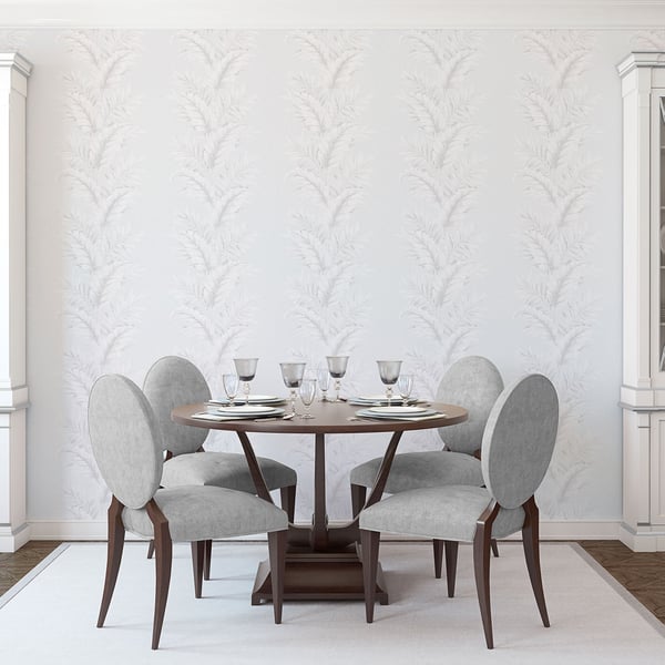 Galerie Wallcoverings Palazzo Fern Stripe Galerie Wallcoverings  Silver Grey   - G67646