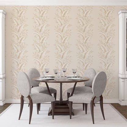 Galerie Wallcoverings Palazzo Fern Stripe Galerie Wallcoverings  Cream   - G67647