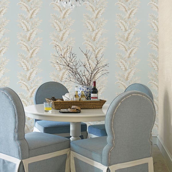 Galerie Wallcoverings Palazzo Fern Stripe Galerie Wallcoverings  Blue   - G67650
