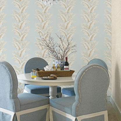Galerie Wallcoverings Palazzo Fern Stripe Galerie Wallcoverings  Blue   - G67650