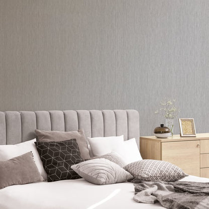 Galerie Wallcoverings Special Fx 2 Vertical Textile Galerie Wallcoverings  Silver Grey   - G67681