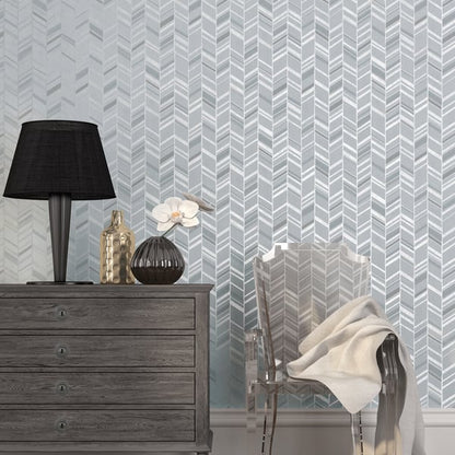 Galerie Wallcoverings Special Fx 2 Glitter Chevrons Galerie Wallcoverings  Silver Grey   - G67711