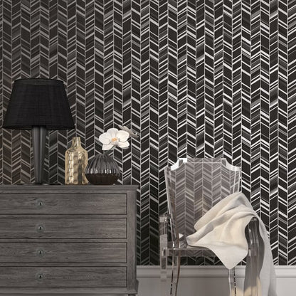 Galerie Wallcoverings Special Fx 2 Glitter Chevrons Galerie Wallcoverings  Black   - G67716