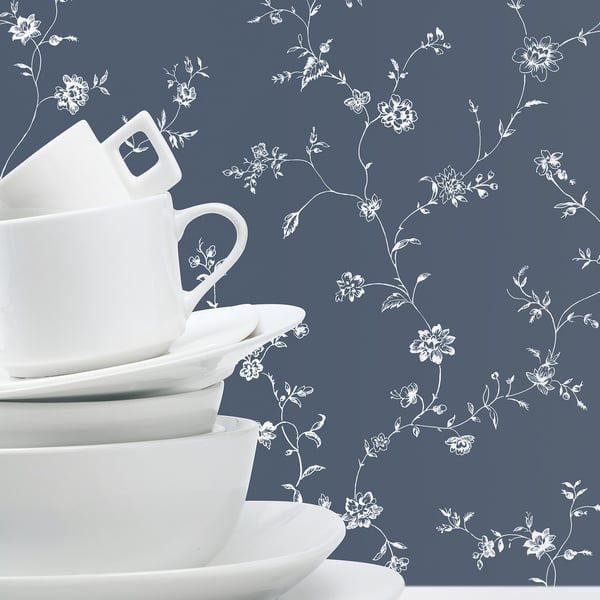 Galerie Wallcoverings Miniatures 2 Floral Trail Galerie Wallcoverings  Blue   - G67863