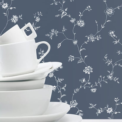 Galerie Wallcoverings Miniatures 2 Floral Trail Galerie Wallcoverings  Blue   - G67863