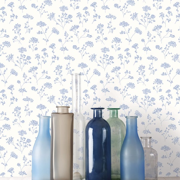 Galerie Wallcoverings Miniatures 2 Parsley Floral Galerie Wallcoverings  Blue   - G67871