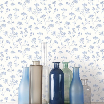 Galerie Wallcoverings Miniatures 2 Parsley Floral Galerie Wallcoverings  Blue   - G67871