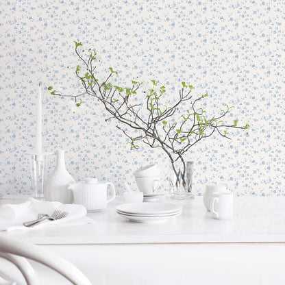 Galerie Wallcoverings Miniatures 2 Rose Trellis Galerie Wallcoverings  Blue   - G67887