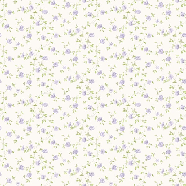 Galerie Wallcoverings Miniatures 2 Rose Trellis Galerie Wallcoverings  Purple, Lilac   - G67890