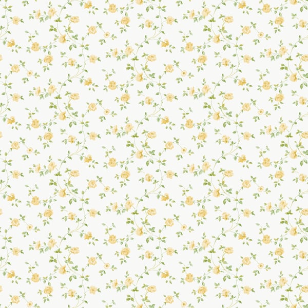 Repeating rose trellis wallpaper pattern on cream background.