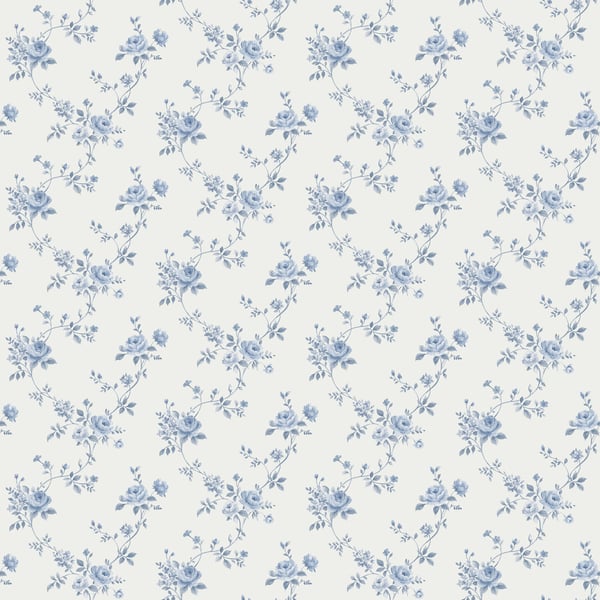 Galerie Wallcoverings Miniatures 2 Rose Floral Galerie Wallcoverings  Blue   - G67892
