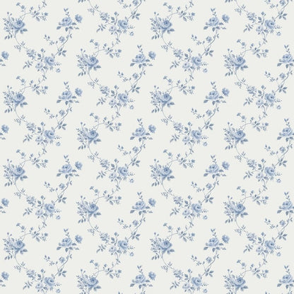 Galerie Wallcoverings Miniatures 2 Rose Floral Galerie Wallcoverings  Blue   - G67892