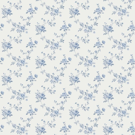 Galerie Wallcoverings Miniatures 2 Rose Floral Galerie Wallcoverings  Blue   - G67892