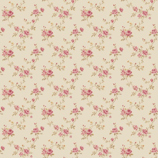 Galerie Wallcoverings Miniatures 2 Rose Floral Galerie Wallcoverings  Cream   - G67893