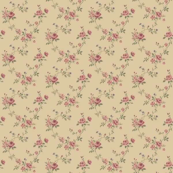 Galerie Wallcoverings Miniatures 2 Rose Floral Galerie Wallcoverings  Beige   - G67894