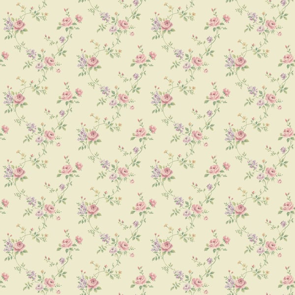 Galerie Wallcoverings Miniatures 2 Rose Floral Galerie Wallcoverings  Cream   - G67895