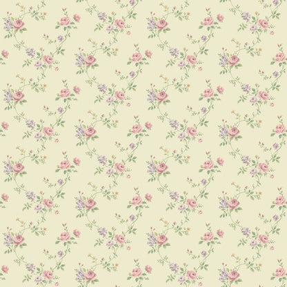 Galerie Wallcoverings Miniatures 2 Rose Floral Galerie Wallcoverings  Cream   - G67895