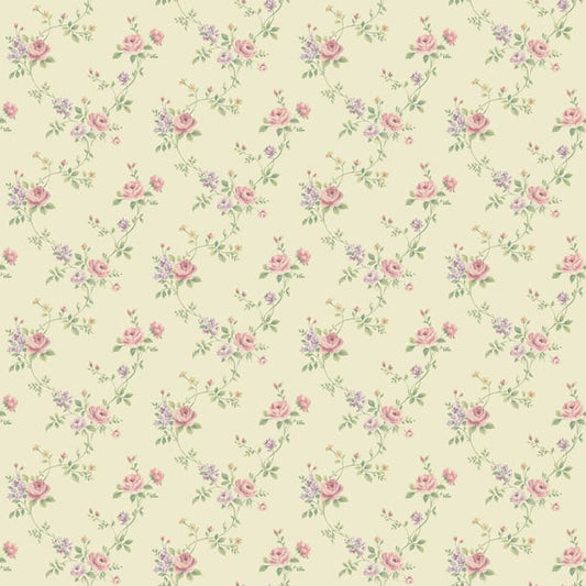 Galerie Wallcoverings Miniatures 2 Rose Floral Galerie Wallcoverings  Cream   - G67895