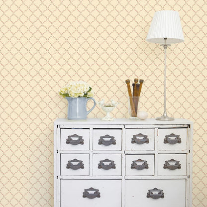Galerie Wallcoverings Miniatures 2 Geometric Floral Galerie Wallcoverings  Cream   - G67904