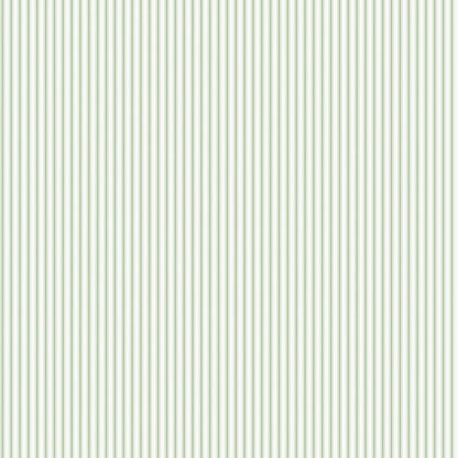 Pale green and white vertical stripe wallpaper with a clean, repeating pattern.