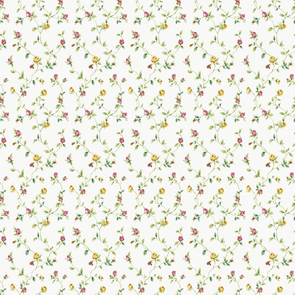 Galerie Wallcoverings Miniatures 2 Rose Bud Trellis Galerie Wallcoverings  White   - G67936