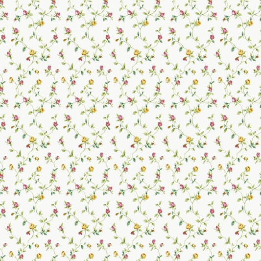 Galerie Wallcoverings Miniatures 2 Rose Bud Trellis Galerie Wallcoverings  White   - G67936