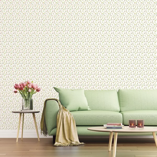 Galerie Wallcoverings Miniatures 2 Rose Bud Trellis Galerie Wallcoverings  White   - G67936