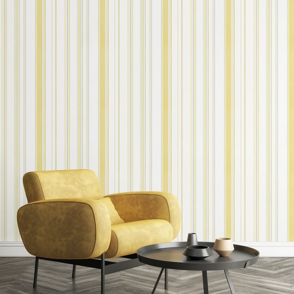 Galerie Wallcoverings Smart Stripes 3 Casual Stripe Galerie Wallcoverings  Yellow   - G68059