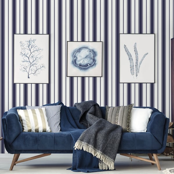 Galerie Wallcoverings Smart Stripes 3 Heritage Stripe Galerie Wallcoverings  Blue   - G68065