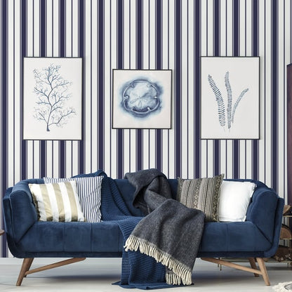 Galerie Wallcoverings Smart Stripes 3 Heritage Stripe Galerie Wallcoverings  Blue   - G68065