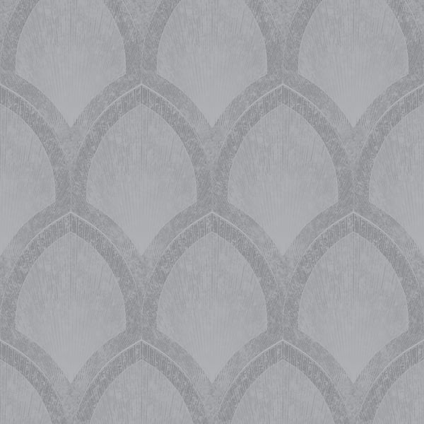 Galerie Wallcoverings Special Fx 2 Nouveau Scallop Galerie Wallcoverings  Silver Grey   - G68086