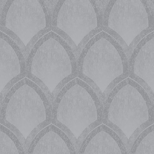 Galerie Wallcoverings Special Fx 2 Nouveau Scallop Galerie Wallcoverings  Silver Grey   - G68086