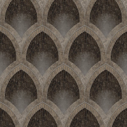 Galerie Wallcoverings Special Fx 2 Nouveau Scallop Galerie Wallcoverings  Bronze, Brown   - G68087