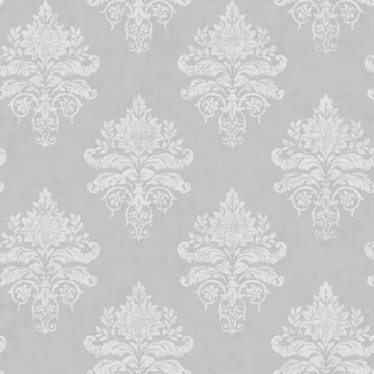 Galerie Wallcoverings Palazzo 2 Medallion Damask Galerie Wallcoverings  Silver Grey   - G68670
