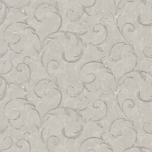 Galerie Wallcoverings Palazzo 2 Palazzo Scroll Galerie Wallcoverings  Silver Grey   - G68675