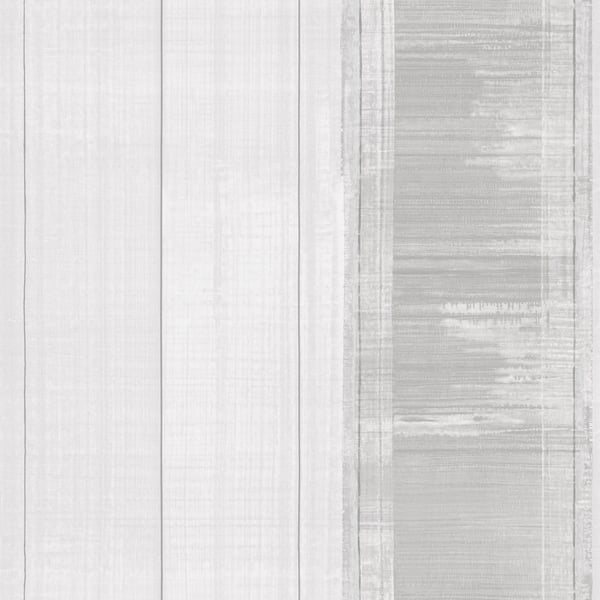 Two-tone stripe wallpaper in silver grey with light and brushed gray stripes