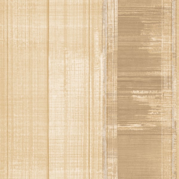 Striped wallpaper in bronze and brown tones with a subtle vertical stripe pattern.