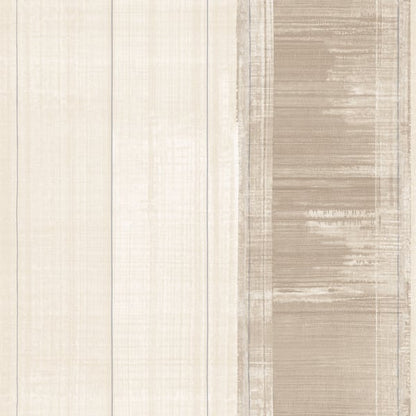 Beige cream wallpaper with vertical ivory panels and a tan distressed stripe, soft modern rustic texture.