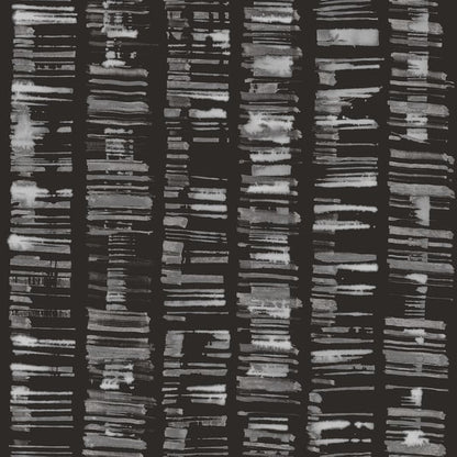 Silver grey Aztec-pattern wallcovering with geometric motifs.