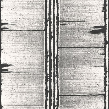 Monochrome wallpaper pattern with vertical distressed stripes and wood-grain texture.