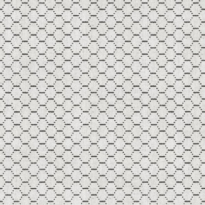 Light gray wallpaper with a repeating dark gray dotted lattice pattern forming hex-like mesh.